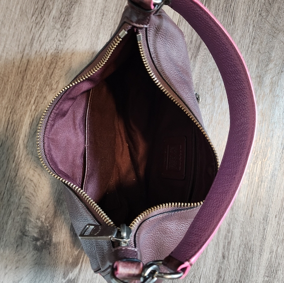 Dark Burgundy Leather Coach Purse - Picture 3 of 6